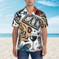 thumbnail image 2 of Disketp Hawaiian Shirts For Men,French Food Print Mens Casual Short Sleeve Button Down Shirts Beach Shirt, 2 of 7