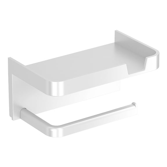 Leodye 1PCS Wall Mounted Self-Adhesive Toilet Paper Holder Rustproof Plastic Roll Paper Rack for Bathroom -7.08*3.93*3.14IN