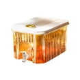 thumbnail image 1 of Dispensador de bebidas transparente de 1 galón para refrigerador, soporte de plástico premium para jarra de agua helada pequeña con filtro y boquilla, recipiente para bebidas para refrigerador, jarra, 1 of 8