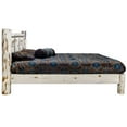thumbnail image 4 of Montana Collection Twin Platform Bed w/ Laser Engraved Moose Design, Clear Lacquer Finish, 4 of 7