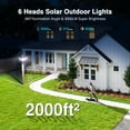 thumbnail image 2 of Luces solares SZPOWER 3000LM, 6 cabezales con 2 sensores de movimiento, paquete de 2, 2 of 7