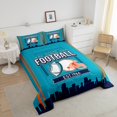 thumbnail image 4 of Erosebridal Ensemble de Literie Rugby Très Grand pour Garçons, Rayures Sport Très Grand avec Couette, Décoration de Jeu de Football, Réversible, Léger, 3 Pcs, 4 of 7