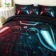 thumbnail image 4 of URBONUR 6Pcs Red Teal Boys Comforter Set Twin Size Game Bed in A Bag Lightning Gamepad Kids Bedding Set with Sheets(Red Teal Twin), 4 of 8