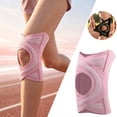 thumbnail image 2 of Adjustable Open Knee Brace Breathable Non- Knee Support with Compression Straps Knee Stabilizer for Running Workout Pink L, 2 of 4