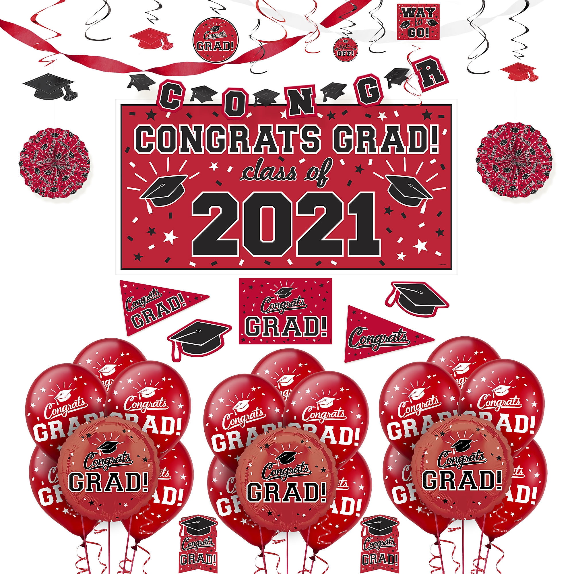 Details about   Red Black Graduation Decorations 2021 Red And Black 2021 Graduation Balloons Kit 