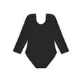 thumbnail image 4 of LiiYii Kids Girls Ballet Dance Leotard Long Sleeve Fleece-Lined Bodysuit Costume Gymnastic Yoga Black 140, 4 of 7