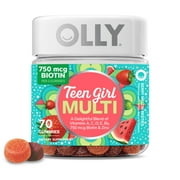 OLLY Teen Girl Multivitamin Gummy, Wellness Support, Strawberry Melon Flavored, 70 Count