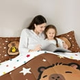 thumbnail image 5 of Manfei Children Kids Cute Capybara Yellow Duck Bedding Comforter Set 2pcs,Stars Print Twin Comforter Sets Microfiber,Cartoon Animal Breathable Bedding Set,Super Cozy Room Decor,Reversible, 5 of 8
