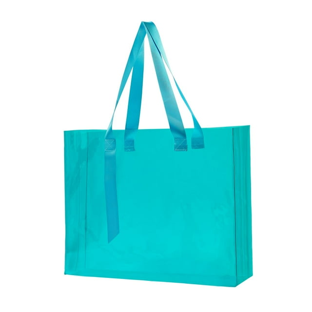 Bolsa de PVC transparente con fuelle -Maxina rosa 47 x 34.5 x 9