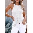 thumbnail image 4 of Women's White Keyhole Knit Tank Top, 4 of 25