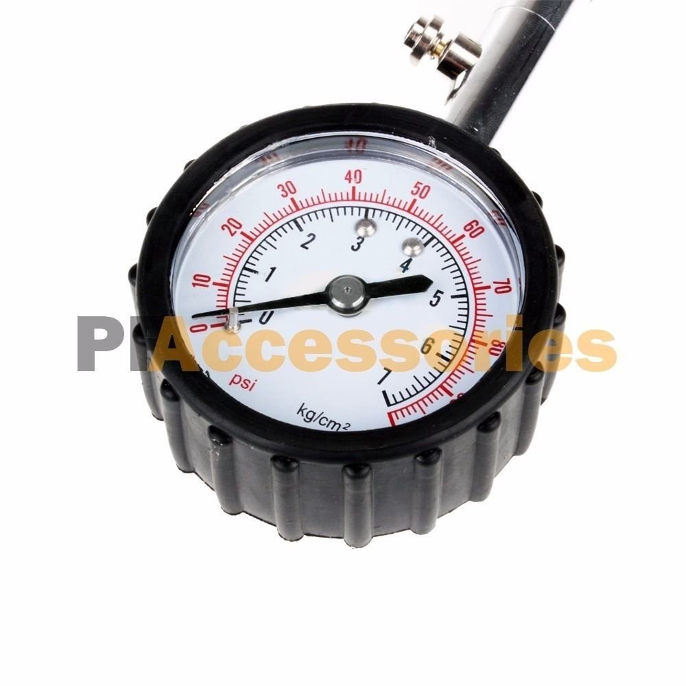 Premium Flexible Hose Truck Car Tire Pressure Gauge 0-100 PSI Air Meter Tester