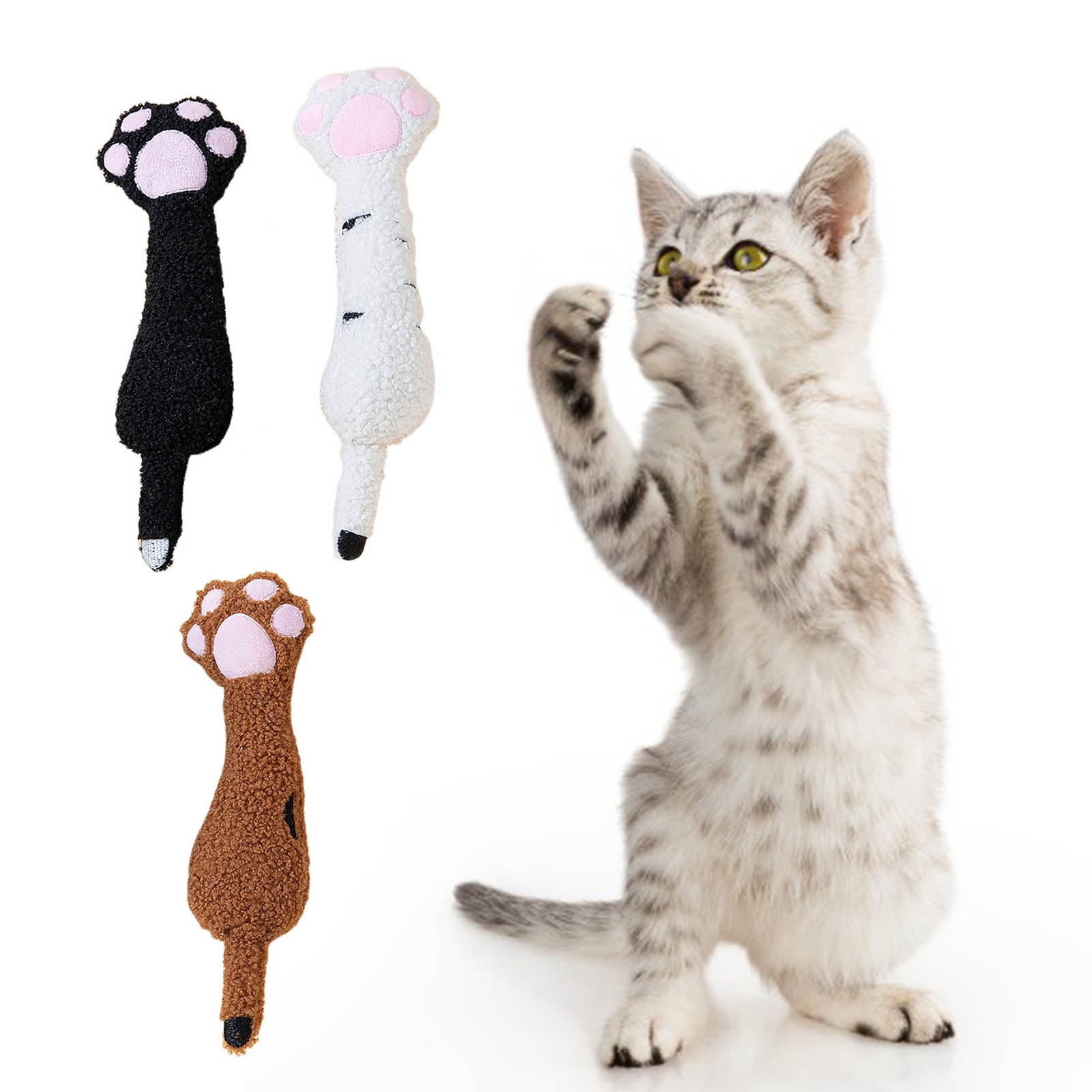 rygai Pet Plush Toy Creative Relieve Boredom Cute Cat Paw Shape Kitten