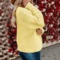 thumbnail image 3 of Long Cable Knitted Sweater Open Front Warm Pullover Autumn Women Coat Solid Color Cardigan Pockets Round Neck Outwear Fashion Loose Knitwear, 3 of 7