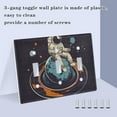 thumbnail image 3 of Yayeee Toggle Light Switch Wall Plate 2-Gang 4.56"x4.48" Decorative Outlet Cover, Black Astronaut Record, 3 of 7