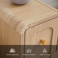 thumbnail image 6 of Wirrytor Mid-Century Modern Narrow Nightstand with 2 Drawers for Bedroom, Slim Bedside Table and Side End Table, Natural Oak, 6 of 13