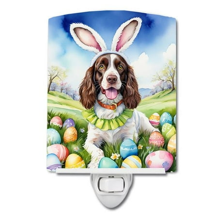 

6 x 4 in. English Springer Spaniel Easter Egg Hunt Ceramic Night Light