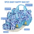 thumbnail image 4 of TeqHome 5Pcs Portable Baby Diaper Bag Tote Durable with Diaper Pad Food Bottle Bag for Mom Dad Travel Daycare Blue, 4 of 16