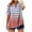 Hot Pink, variant on Ruimatai Women's T-Shirt V-Neck Striped Color Gradient Button Front Loose Fit Casual Summer Top