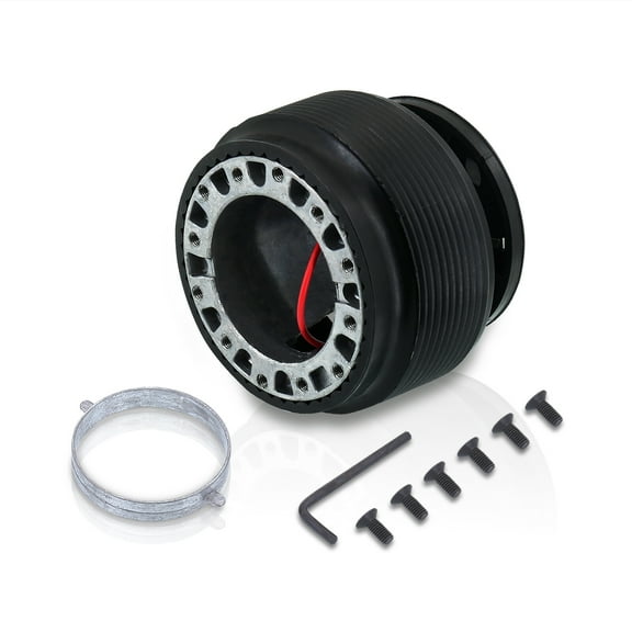 For 1992-1995 Honda Civic / Del Sol / 1994-2001 Acura Integra 6-Hole Bolt Steering Wheel Hub Adapter Removable Quick Release Connector Kit (Black) - JDM EG DB DC2 GSR