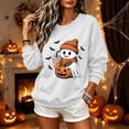 thumbnail image 6 of DIOAZUD Women's Halloween Sweatshirt Cute Funny Spooky Crewneck Long Sleeve Fall Tops Graphic Pullover Sweatshirts Pumpkin Patch Outfit, 6 of 8