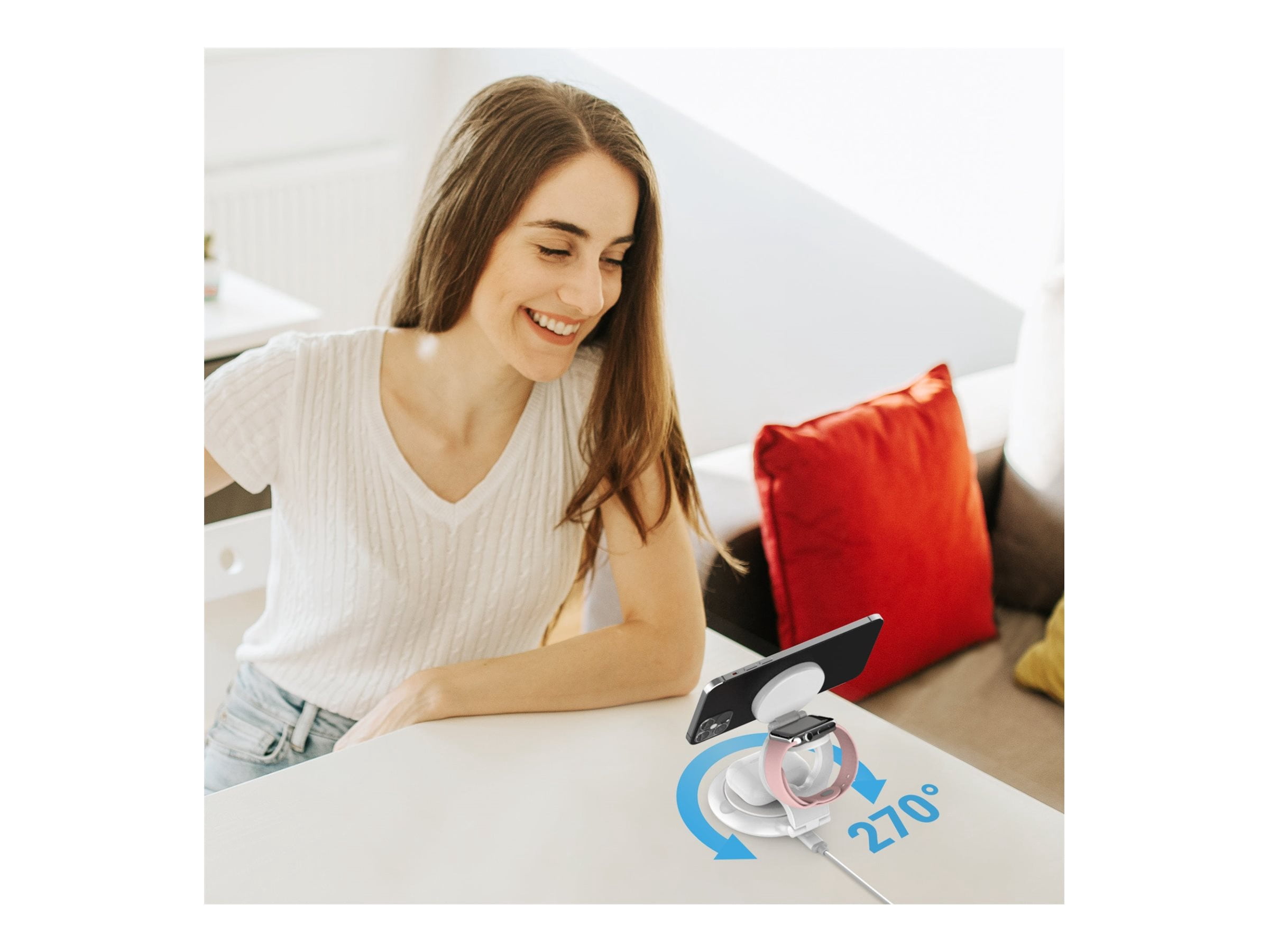 j5create Qi2 3-in-1 Magnetic Foldable Wireless Charging Station, JUPW3415