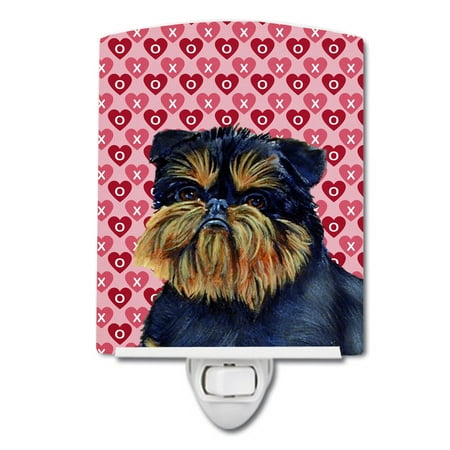 

Caroline s Treasures LH9163CNL Brussels Griffon Hearts Love and Valentine s Day Portrait Ceramic Night Light 6x4x3