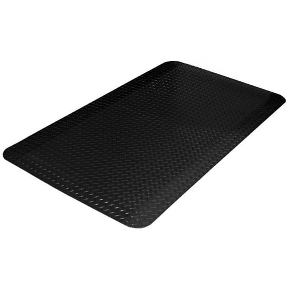 442S2436SBK Diamond-Dek Sponge Anti-Fatigue Mats - Black - 36in.L x 24in.W x 0.563in.H