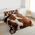 thumbnail image 3 of Homewish Retro Cattle Hide Bedding Comforter Set,Rustic Farmhouse Cabin Twin Comforter Sets,Beige Brown Bedding Set For Girls Boys,Ultra Soft Home Decor Reversible,2-Piece, 3 of 8