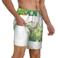 thumbnail image 3 of Picia Plants and Insects pattern Mens Swim Trunks with Compression Liner Stretch Beach Shorts Quick Dry with Zipper Pockets No-Chafing Board Shorts-Medium, 3 of 9