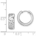 thumbnail image 4 of Sterling Silver Rhodium-Plated Diamond Cut Hinged Hoop Earrings (14 X 15) Made In Turkey qe8521, 4 of 5