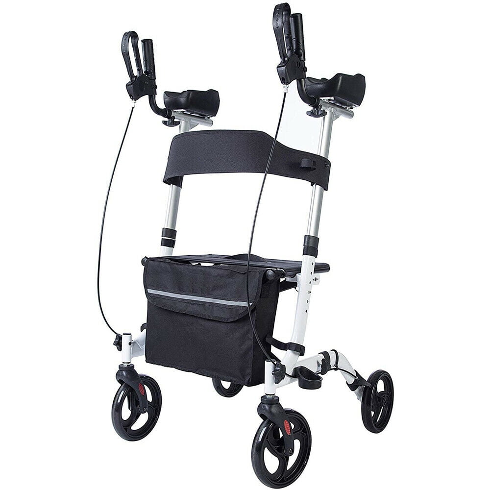 BEYOUR WALKER Stand Up Folding Rollator Walker, Upright Walker Back