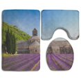 thumbnail image 1 of ABPHQTO Provenza Lavanda Juego de alfombras de baño de 3 piezas Alfombra de baño Alfombra de contorno y tapa de inodoro, 1 of 2