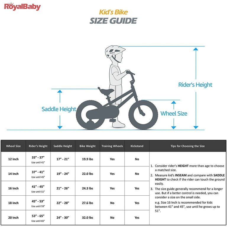 Kids Bike Size Chart By Height Flash Sales, SAVE 51