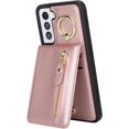 thumbnail image 6 of Samsung Galaxy S21 Case with Card Holder for Women, Samsung Galaxy S21 Phone Case Wallet with Credit Card with Ring Kickstand Zipper Slim Stand Case - Rose Gold, 6 of 14