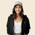 thumbnail image 4 of Dalix Black Cat Embroidered Fleece Cropped Zip Hoodie Cold Fall Winter Womens in Black S Small, 4 of 5