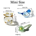 thumbnail image 3 of Mini Glass Flower Vase with Glass Bird Figurine, Handcrafted Blown Glass Decorative Set for Home Decor, Desk, Office, Gift, 3 of 7