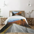 thumbnail image 3 of Ambesonne Fall Quilted Bedspread Set 2 Pcs, Highway Countryside Travel, Twin Size, Multicolor, 3 of 6