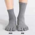thumbnail image 2 of 5Pack Men Crew Ankle Athletic Socks 100% Cotton Five Finger toe Sport Black 7-11, 2 of 10