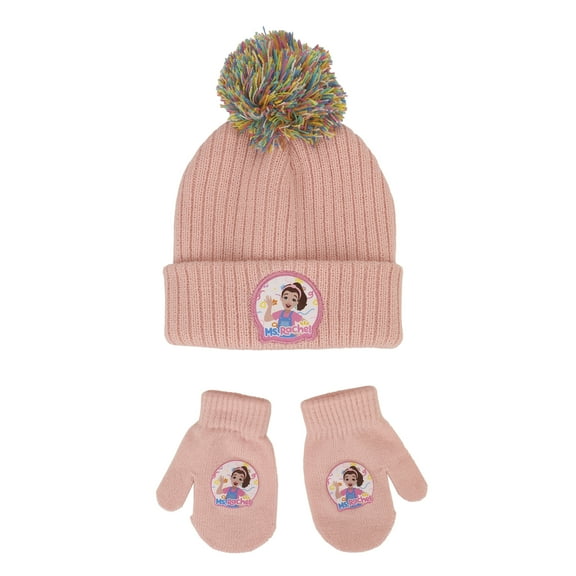 Ms. Rachel Character Logo Toddler 2-Piece Knit Beanie & Gloves Set