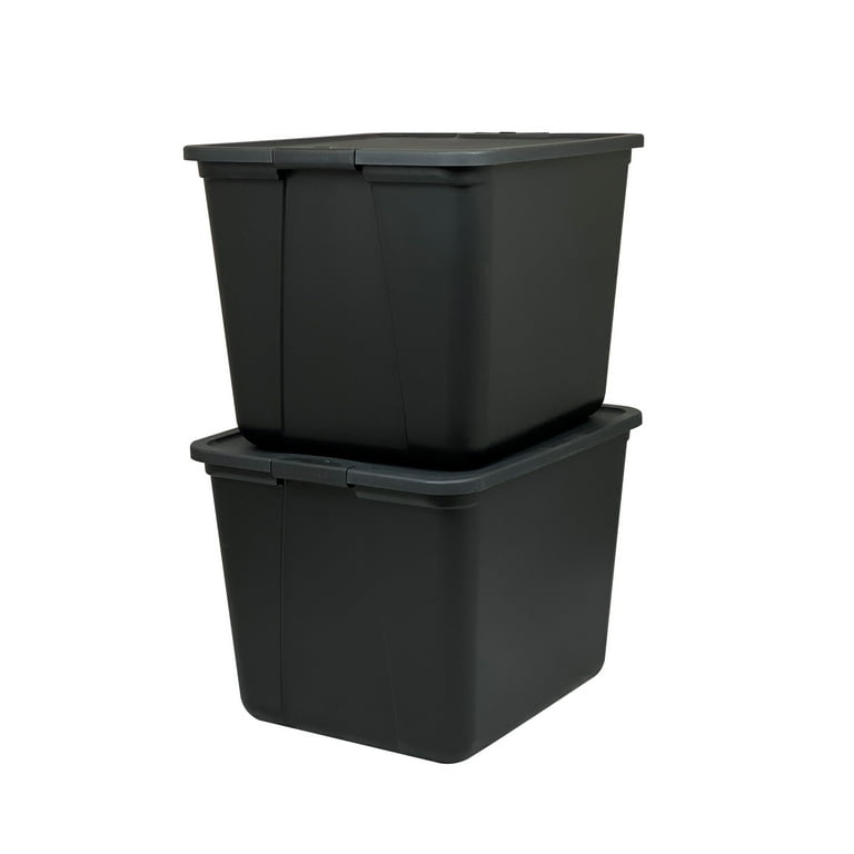 CRAFTSMAN Large 20-Gallons (80-Quart) Black Heavy Duty Tote with Latching  Lid in the Plastic Storage Containers department at