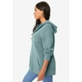 thumbnail image 3 of Roaman's Women's Plus Size Thermal Waffle Hoodie Zip Up Cardigan Jacket, 3 of 5