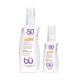 thumbnail image 1 of BU SPF 50 Spray de protección solar para niños para rostro y cuerpo Sin fragancia TSA Tamaño de viaje Protector solar transparente No graso Resistente al agua para pieles sensibles Paquete de 3.3 oz y, 1 of 1