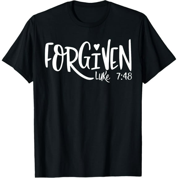 Forgiven Faith Based Top Plus Size 2x Christian Bible Verse Funny Creative Graphic T-Shirt