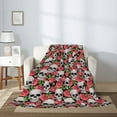 thumbnail image 2 of Sikiie Skull and Roses Cozy Flannel Fleece Throw Blanket: Lightweight & Thick for All Seasons - Perfect for Women, Men, & Kids"50"x40", 2 of 6