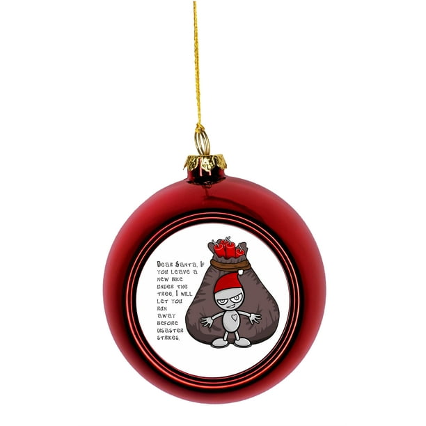 Funny Humorous Santa Christmas Naughty Quote Bauble Christmas Ornaments