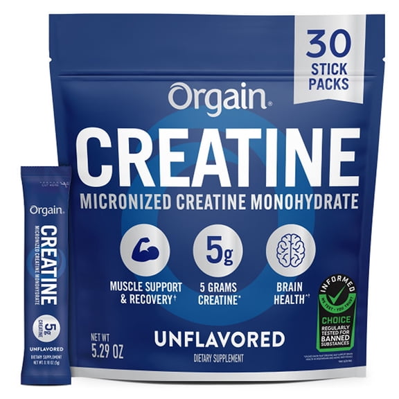 Orgain Creatine Monohydrate Micronized Powder, Unflavored, 30 Servings, 5.29oz