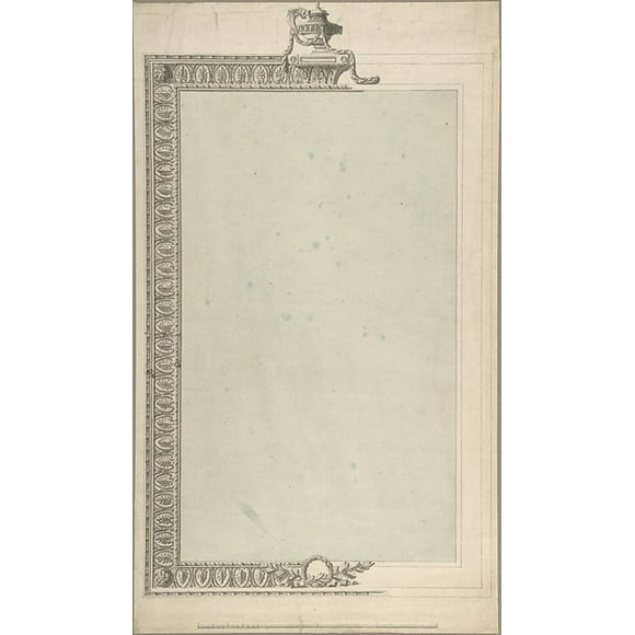Design for a Pier-glass, of Tall Oblong Form, the Border a Palmette Frieze, the Termination an Urn Poster Print by Sir William Chambers (British (born Sweden), G̦teborg 1723 �1796 London) (18 x 24)