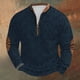 thumbnail image 1 of Blusas y camisas de manga larga con cuello redondo para hombre, talla grande, tejido de punto, estampado, media cremallera, cuello redondo, estampado vintage, manga larga, blusa de poliéster para homb, 1 of 4