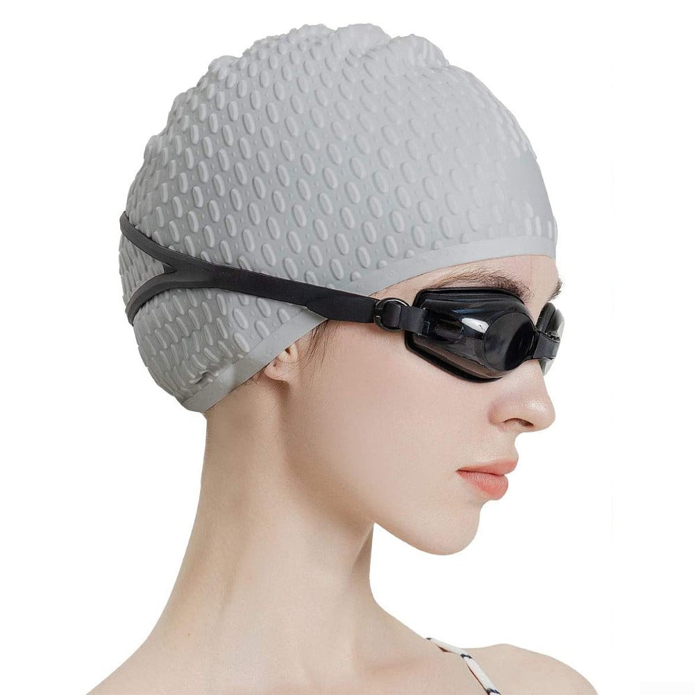 Unisex Swimming Cap Waterproof Silicone Swim Pool Hat for Adult Men Women Long Hair Bathing Caps