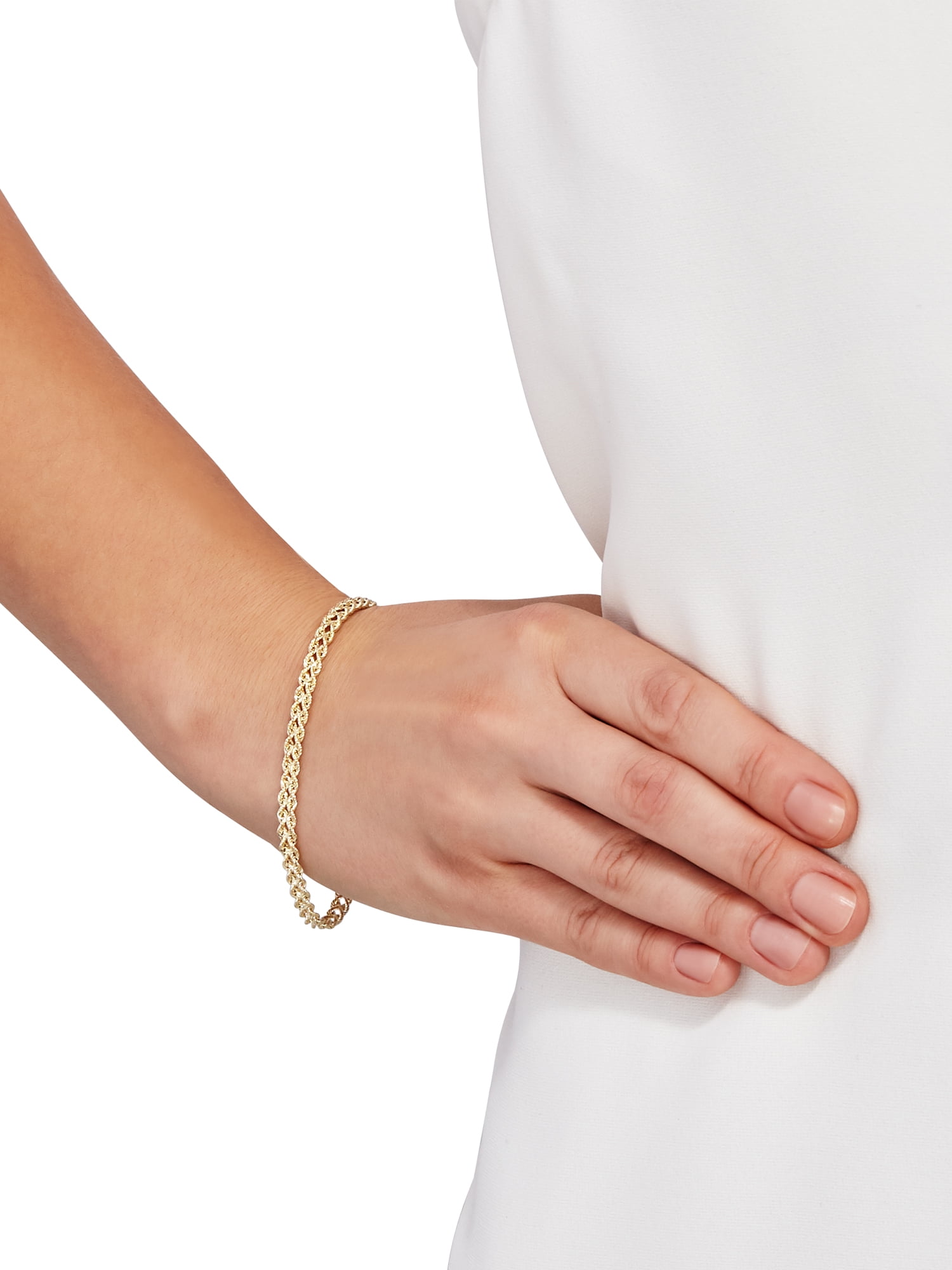 Brilliance Fine Jewelry 10K Yellow Gold Hollow Rope Bracelet,7.5"